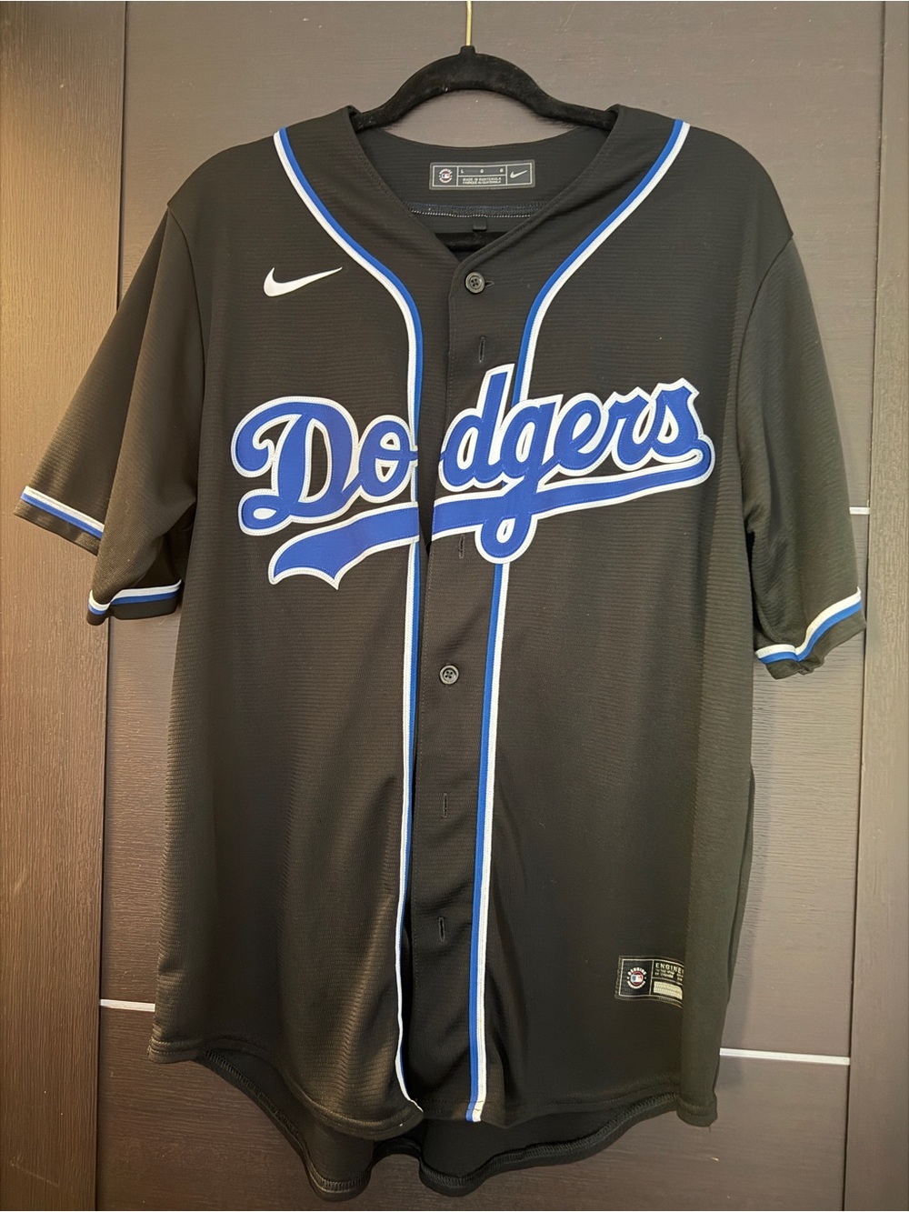Nike Los Angeles Dodgers Lights Out Black MLB Jersey Men’s Large L